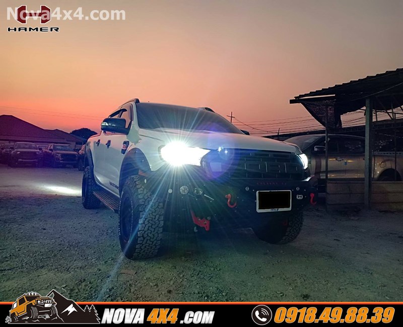 Lên cản trước Hamer cho xe Ford Ranger cực chất tại Nova 4x4