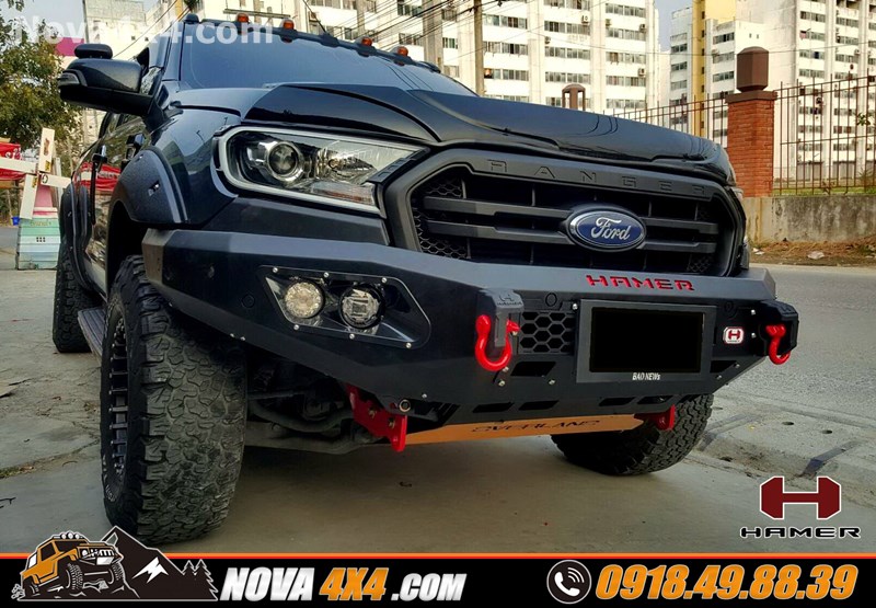 Bảng giá cản trước dành cho xe Ford Ranger của hãng Hamer nhập khẩu Thái Lan Gắn cản trước Hamer cho xe Ford Ranger cực chất tại Nova4x4