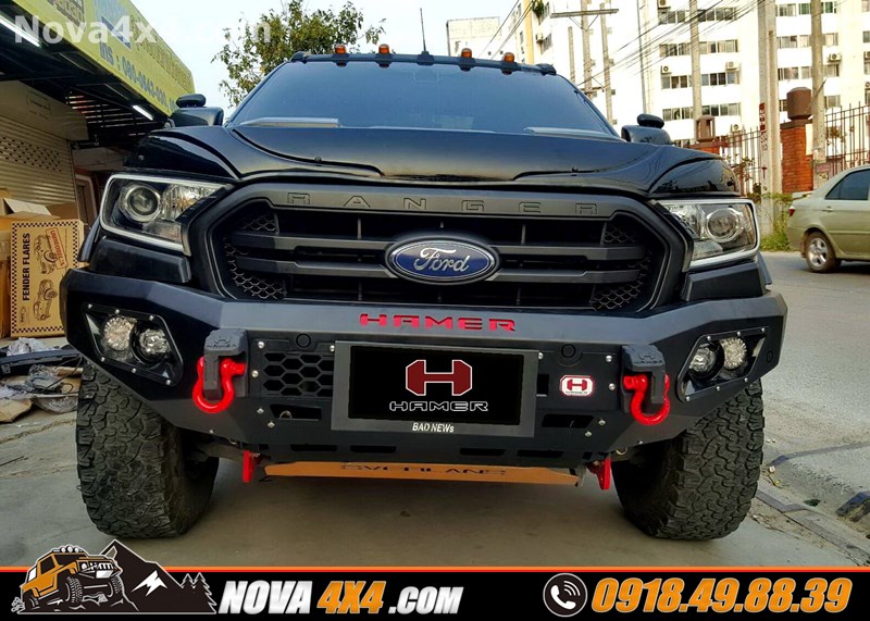 Bảng giá cản trước dành cho xe Ford Ranger chính hãng Hamer hàng nhập Thailand Độ cản trước Hamer cho xe Ford Ranger cực ngầu tại NOVA 4x4