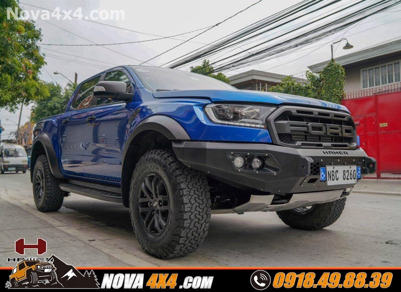 Hình ảnh gắn cản trước chính hãng Hamer lên cho xe Ford Ranger cực đỉnh Giá bán cản trước dành cho xe Ford Ranger chính hãng Hamer nhập khẩu Thailand