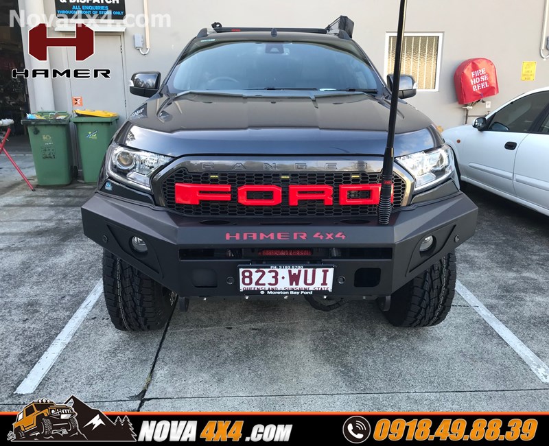 Hình ảnh gắn cản trước của hãng Hamer lên cho xe Ford Ranger cực ngầu Gắn cản trước Hamer cho xe Ford Ranger cực đỉnh tại NOVA 4x4