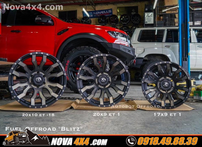 Nova4x4.com chuyên phân phối mâm độ cho xe Ford Ranger Biturbo 2019